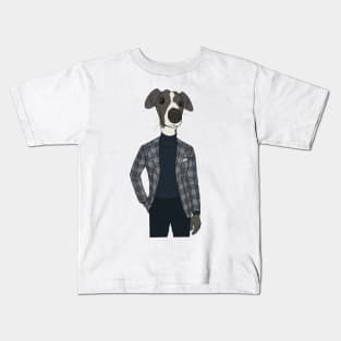 Adorable Italian greyhound sporting a super dapper mens suit Kids T-Shirt